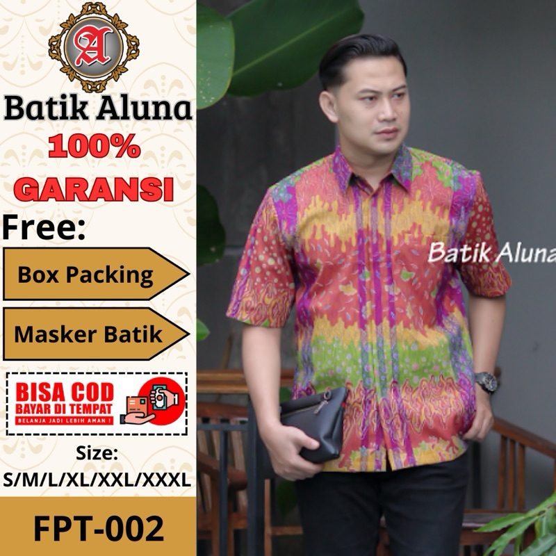 Batik Pria Tenun Lengan Pendek Super Premium Batik Aluna