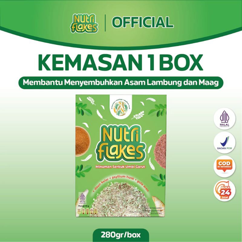 

Nutriflakes Sereal Umbi Garut Original Mengatasi Masalah Asam Lambung