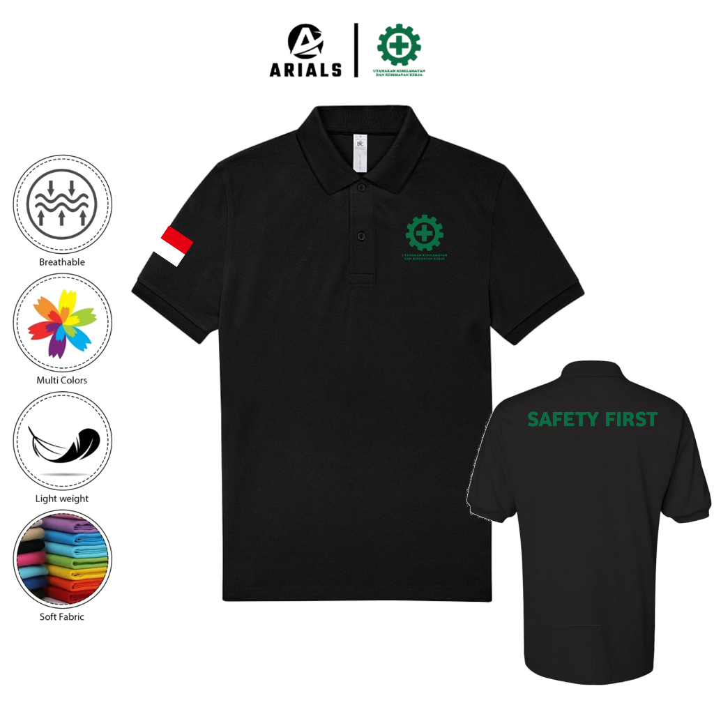 Arials Polo shirt Baju Kaos Kerah Safety First K3