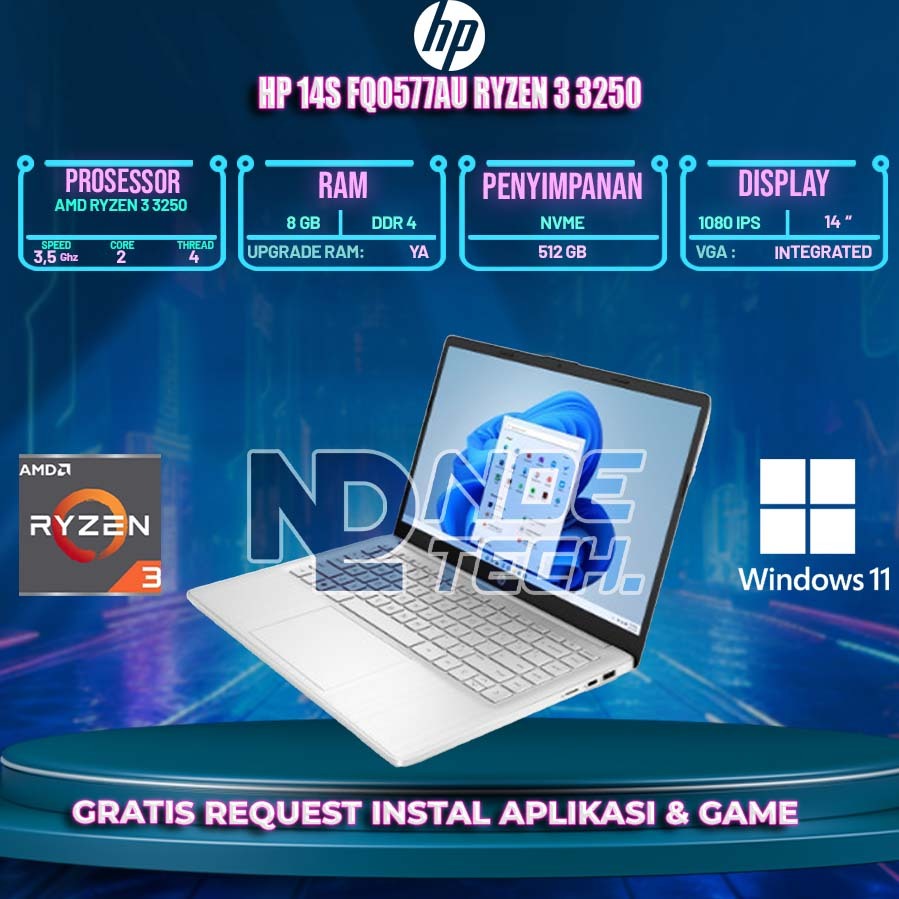 HP 14S FQ0577AU RYZEN 3 3250