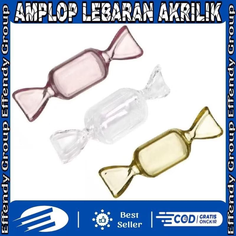 

AMPLOP LEBARAN AKRILIK BERBENTUK PERMEN UNIK DAN LUCU PAKET 10 PCS