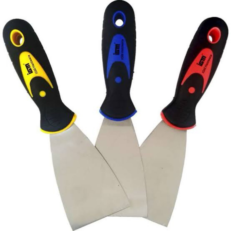 MASSAKI GG KARET 3” inci stainless steel asli sekrap kape gagang karet TPR 3 inci ( 7,5cm ) putty sc