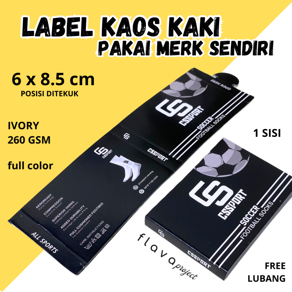 hangtag kaos kaki custom - label kaos kaki dengan merk sendiri - label kaos kaki roll - kaos kaki bo