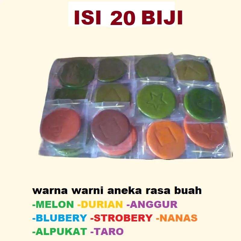 

Permen Dalgona Candy Squidgame isi 20 pcs Aneka warna rasa sari buah