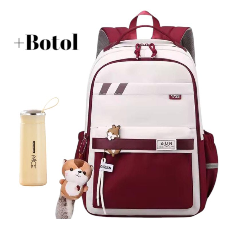 Tas ransel sekolah 1733 Tas ransel anak perempuan remaja kekinian viral di shopee terlaris