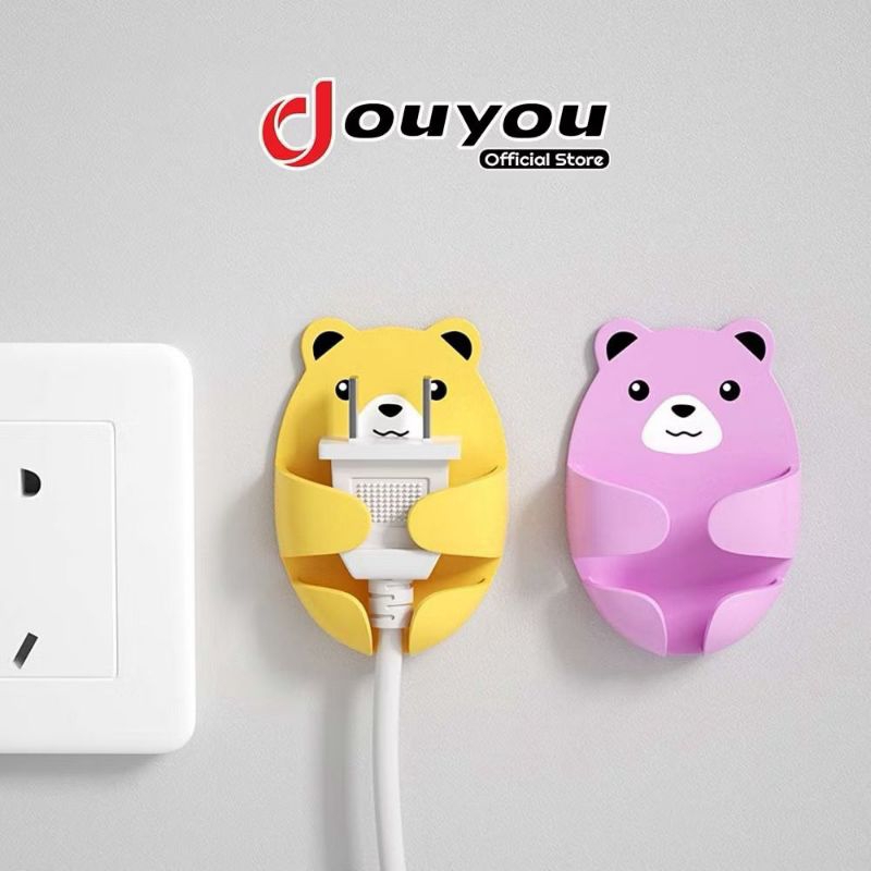 Gantungan Colokan Listrik 4 PCS Hook Gantungan Kabel Dinding Tempel