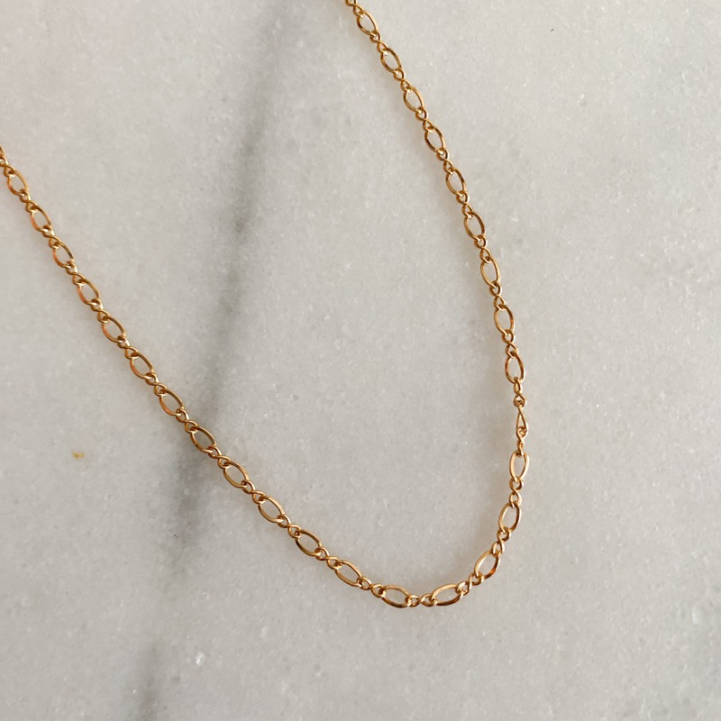 Glossiethinc - Figure Chain Necklace 14k Gold Filled - Kalung Rantai Gold Filled