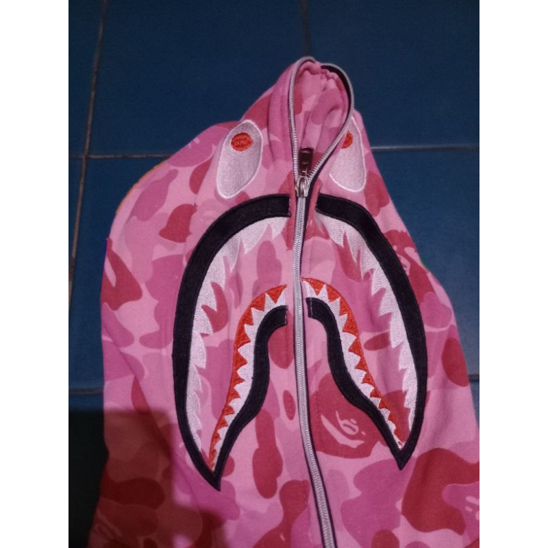 Hoodie Zipper Bape Pink