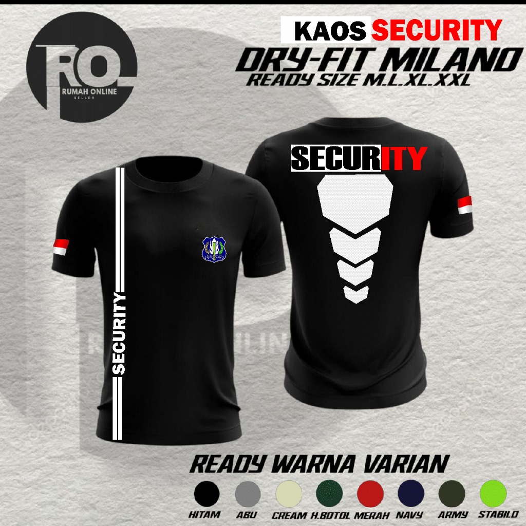 Kaos Jersey SECURITY New 2025 /Bahan Dryfit MIlano /kaos SECURITY
