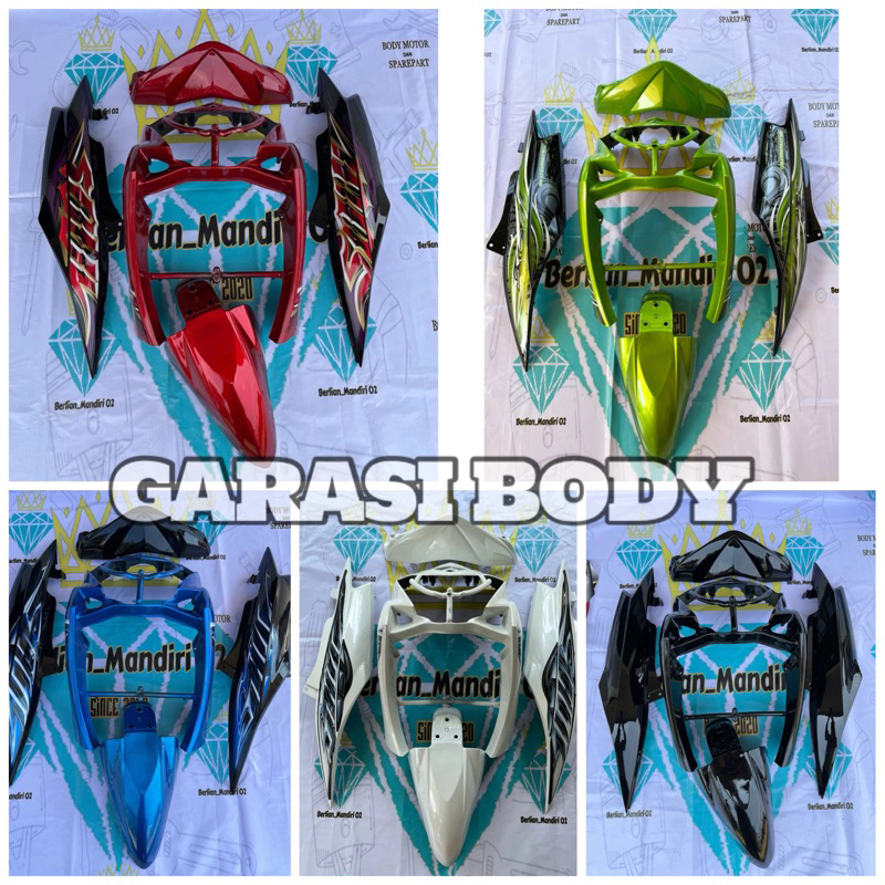 Cover full sett body halus mio soul karbu warna merah putih hijau biru hitam
