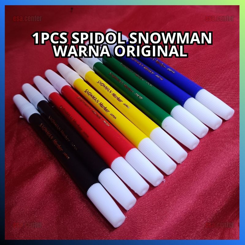

SNOWMAN Spidol Warna Snowman PW-1A Hitam Merah Kuning Hijau Biru Original Satuan SNOWMAN KECIL