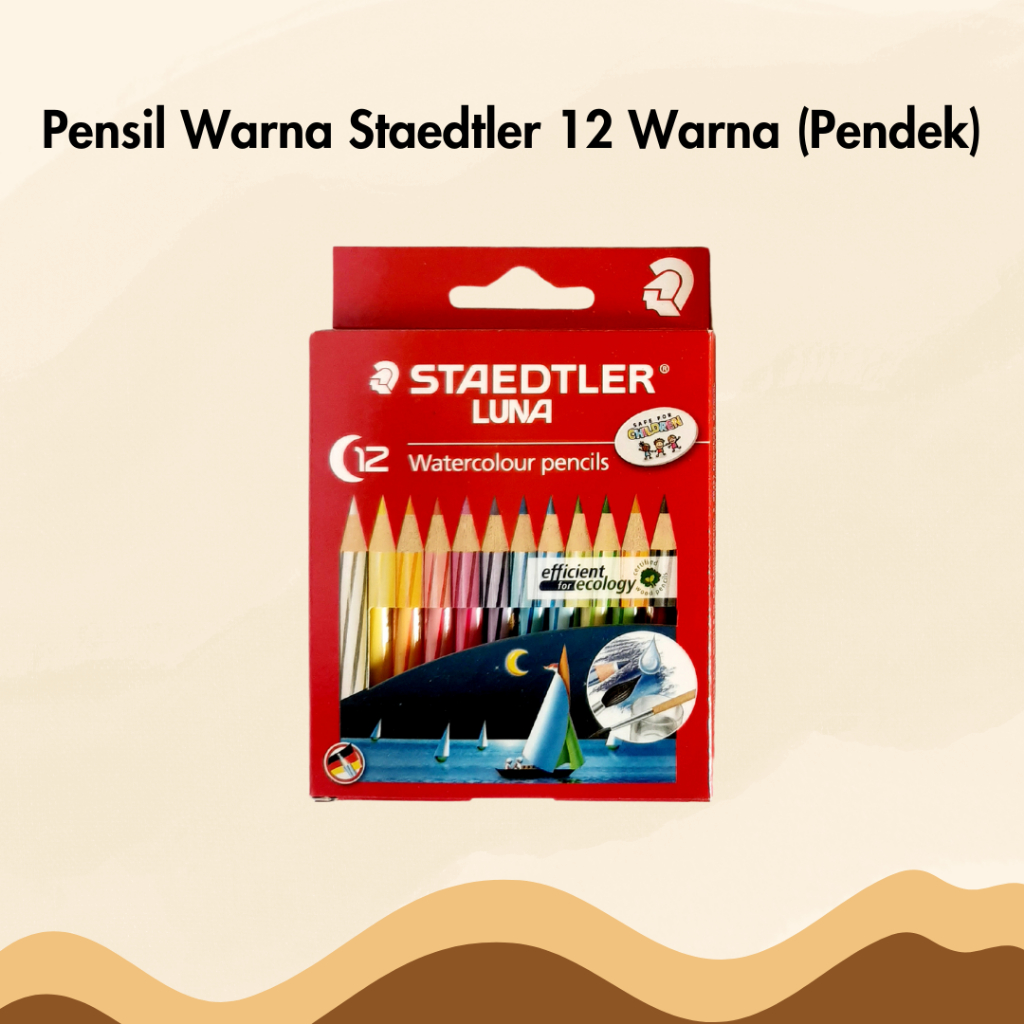 

Pensil Warna Staedtler Luna Watercolour 12 Warna Pendek Pulas Colored Pencil