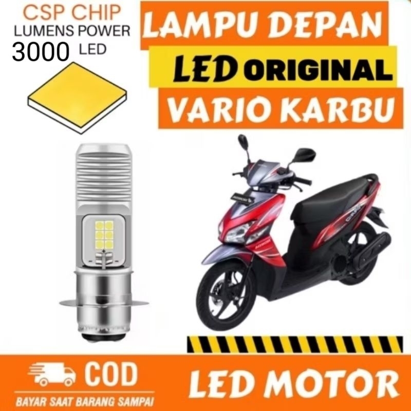 LAMPU DEPAN LED MOTOR SUPER TERANG HONDA VARIO 110 KARBU ORIGINAL H6