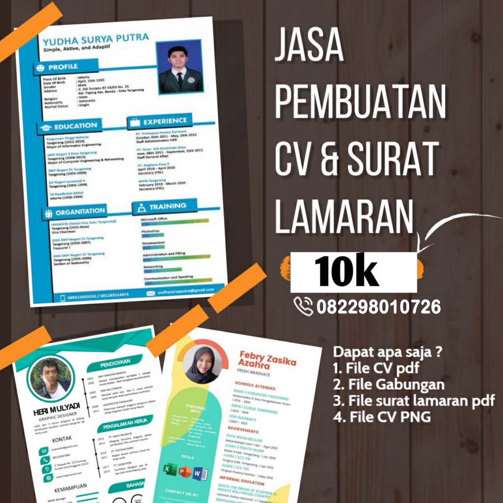 Ketik Pembuatan CV | Desain CV | Jasa CV | Surat Lamaran Kerja | Edit Foto | Hitungan Jam | Custom |