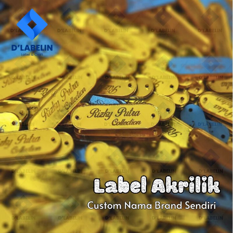 

Label Akrilik Custom Nama Brand Sendiri | Label Baju | Label Hijab | Label Tas | Label Acrylic Gold Rosegold Silver