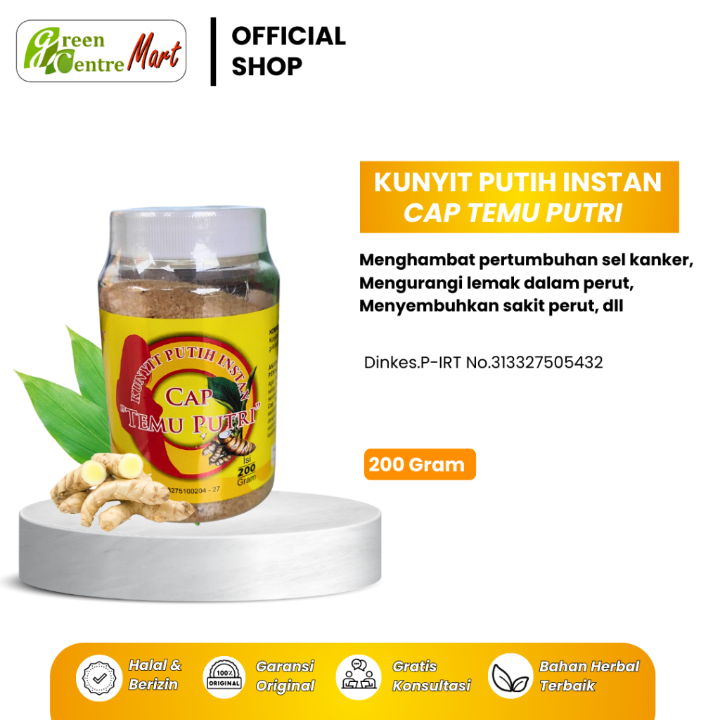 

Serbuk Kunyit Putih Instan Cap Temu Putri 200gr