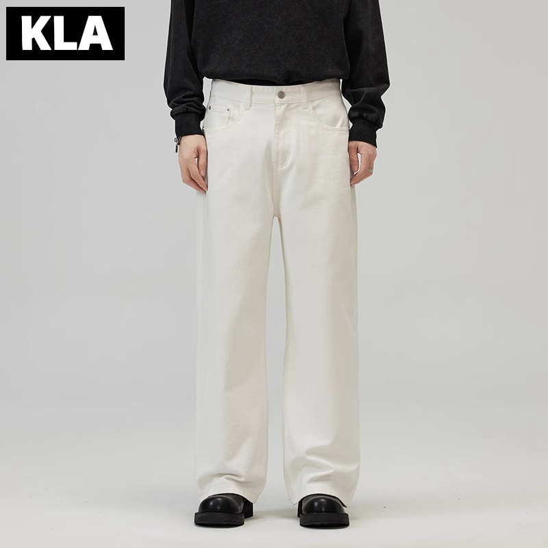 KAin LN-Asia Jeans putih Celana Panjang Putih pria celana jeans pria loose pants  pria celana panjan