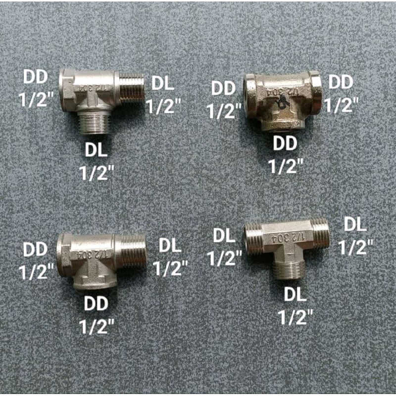 Tee T Drat Dalam Drat Luar 1/2" Inch Sambungan Pipa Besi