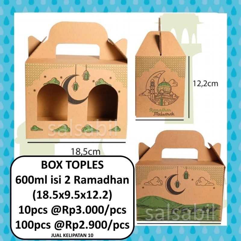 Box toples 600ml idul fitri / dus toples lebaran