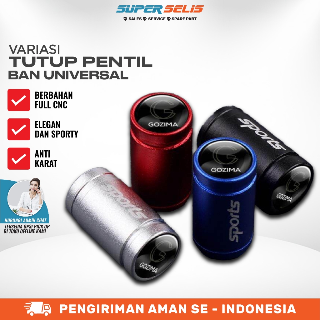 Tutup Pentil Ban Sport Variasi Full CNC Mobil Motor Sepeda Universal