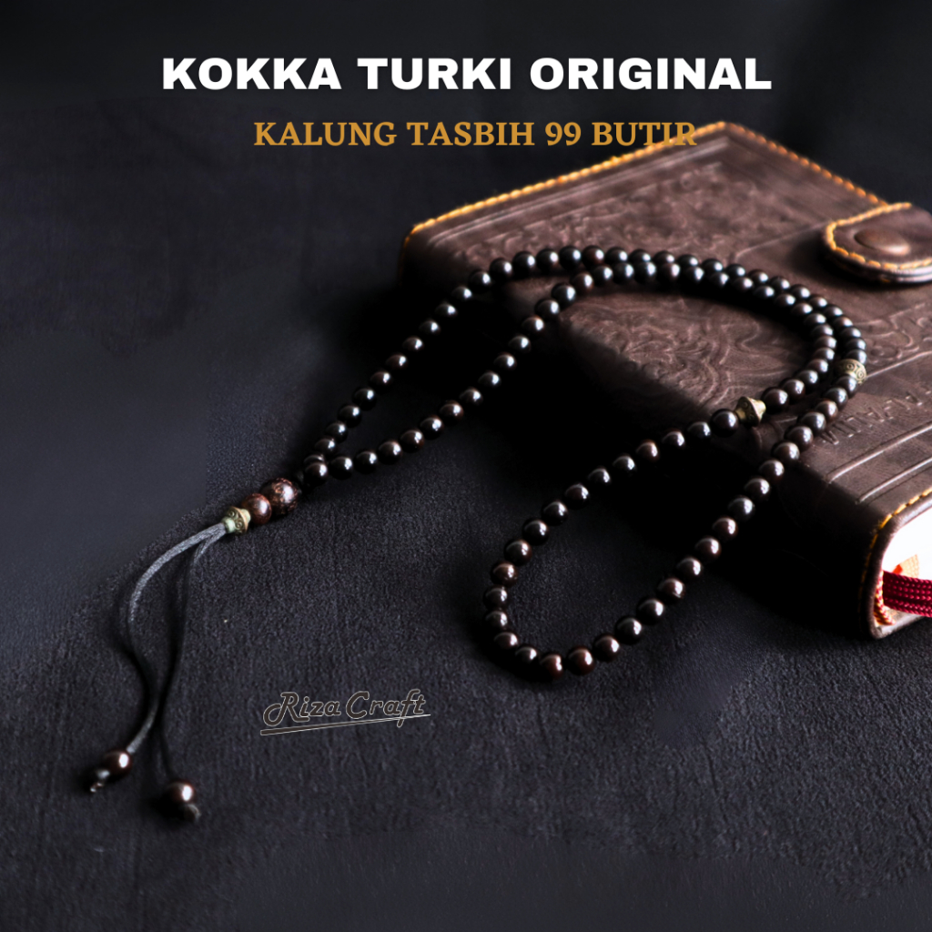 Kalung Tasbih Tasbeh Pria Wanita Keren 99 Butir Kecil Cantik Premium Kayu Koka Kokka Kaokah Asli 100