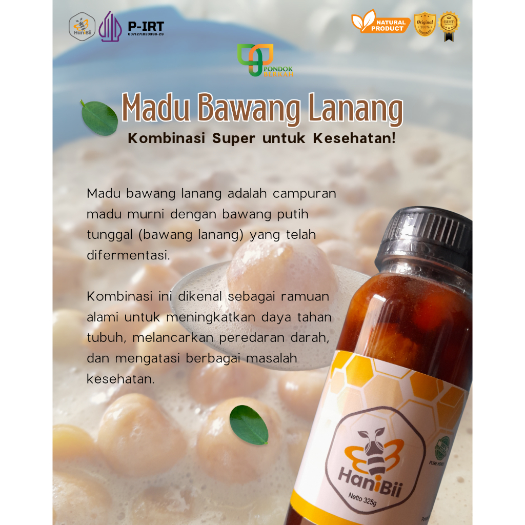 

Madu Bawang Putih Tunggal Lanang Asli Madu Murni 325 gram Fermentasi Sempurna