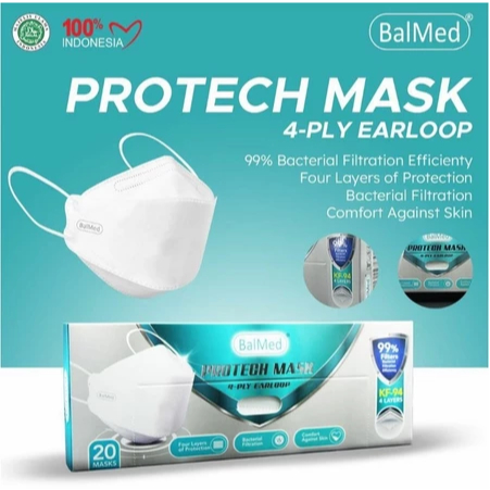 Masker KF94 Balmed 4 Ply EARLOOP Medical Face Mask - 99% BFE