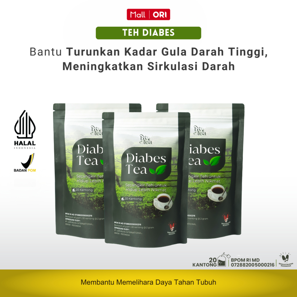 

PAKET 3 POUCH Bytea Diabes Tea - Membantu Untuk Stabilkan Kadar Gula Darah Tinggi Isi 20 Kantong