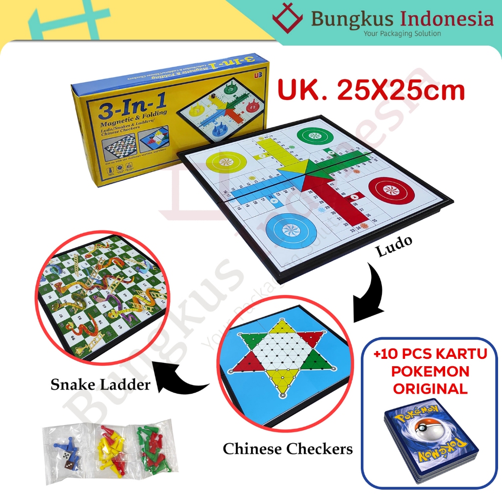 3 in 1 Family Game / Board Game / Ludo / Ular Tangga