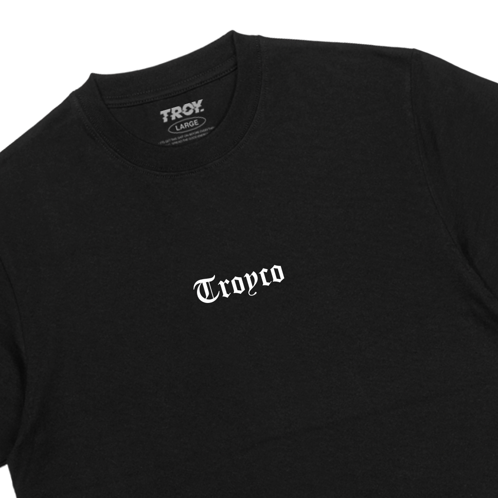 Troy Company Tshirt Black Half of Skull - Kaos Pria Lengan Pendek Hitam MT 2792