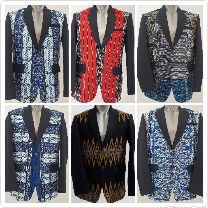 Jas batik ulos Sumatera / Jas formal ulos / Jas ulos tenun motif Sumatera / Jas batik motif sadum ak