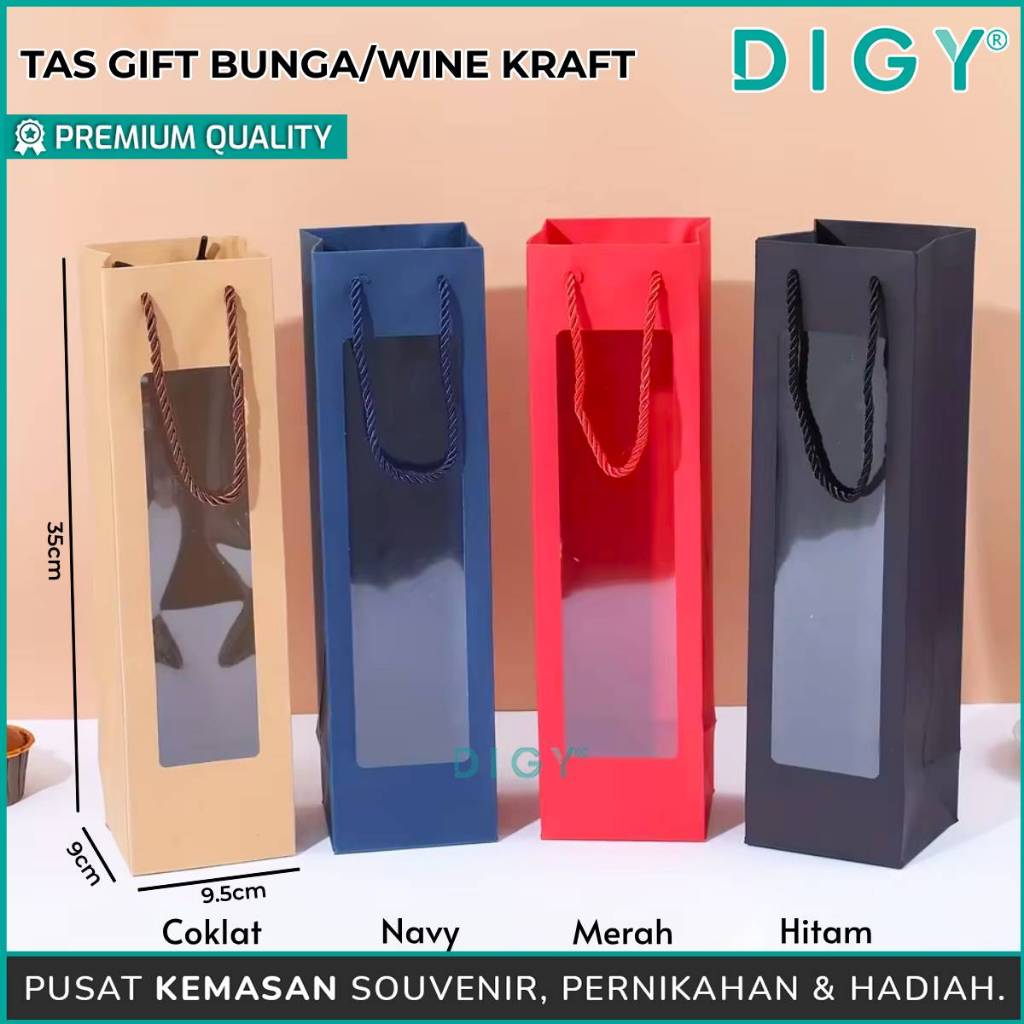 

Paper Bag Wine Seri Kraft / Tas Paper Bag Souvenir Botol Minum / Paper Bag Tumbler / Paper Bag / Paper Wine / Tas Botol Tumbler