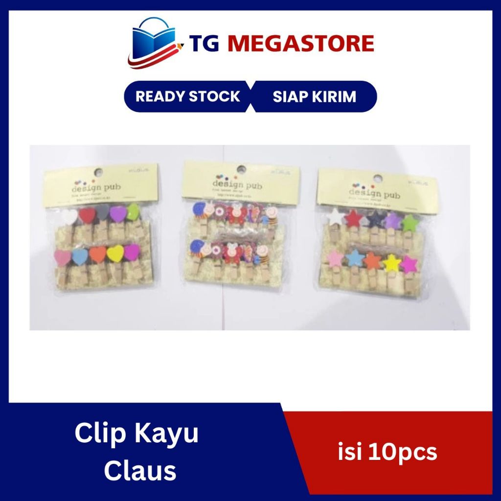 

Clip Kayu Claus isi 10pcs