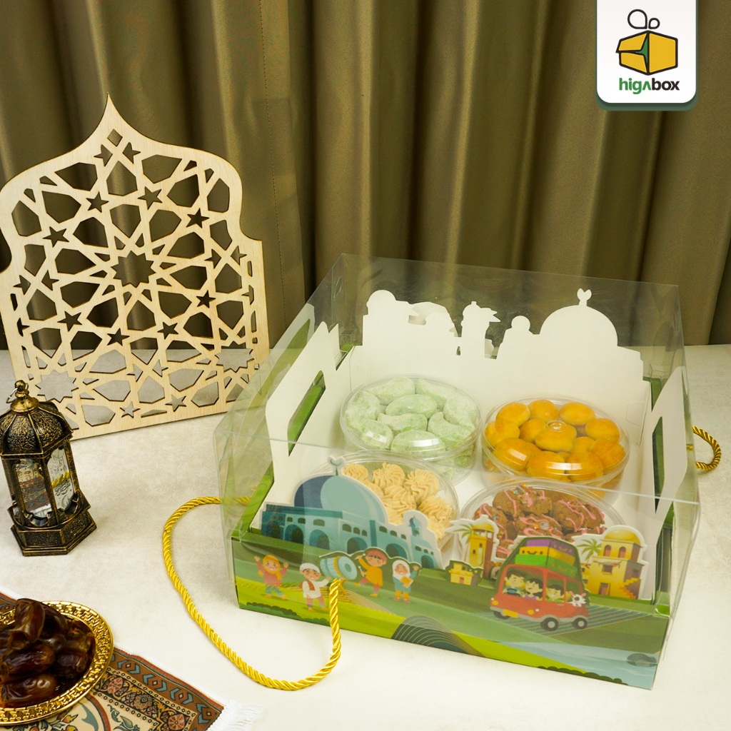

Box Mika Kotak Hampers Lebaran Idul Fitri Eid Mubarak / Box 4 Toples/ Box Kue Kering/ Dus Bolu Brownies / box lebaran | HG18C