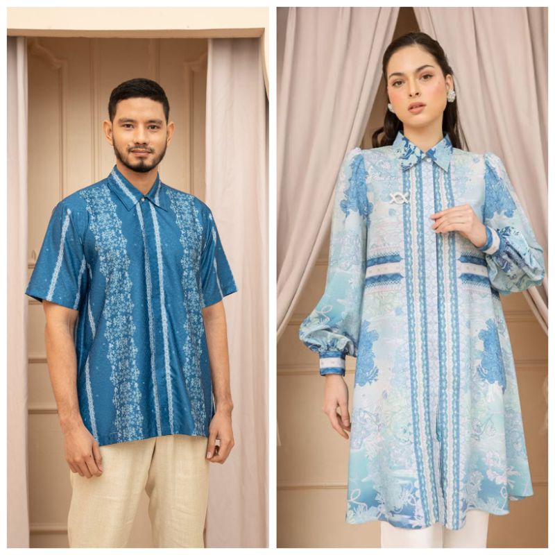 Siap Kirim New Couple Set HALMAHERA Tunic + Koko (aquifer) ORI Wearing Klamby