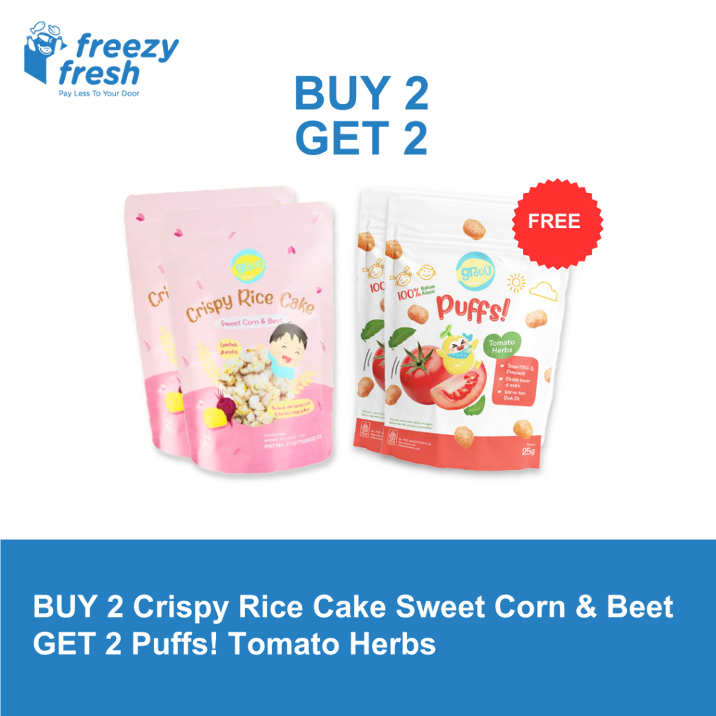 

BUY 2 Crispy Rice Cake - Sweet Corn & Beet (30g) GET 2 Puffs! Tomato Herbs