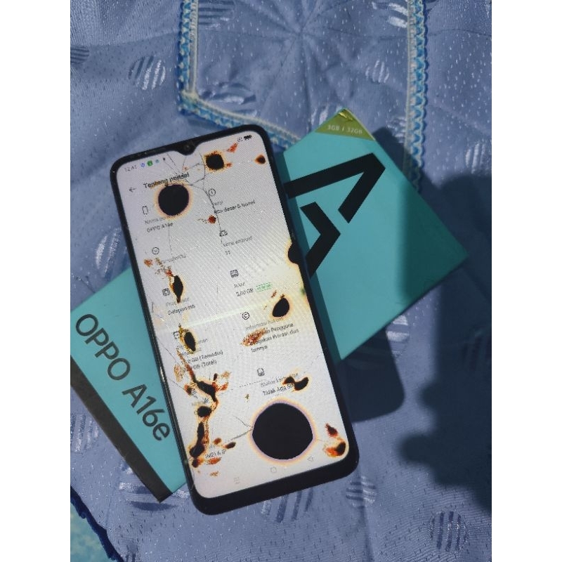 Oppo a16e ram 3 32 GB minus lcd saja hp+kotak