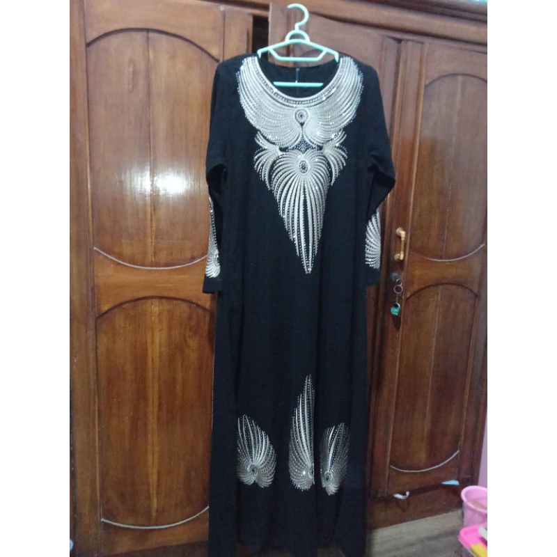PreLoved (bekas pakai pribadi) - Gamis payet Black - VVGC