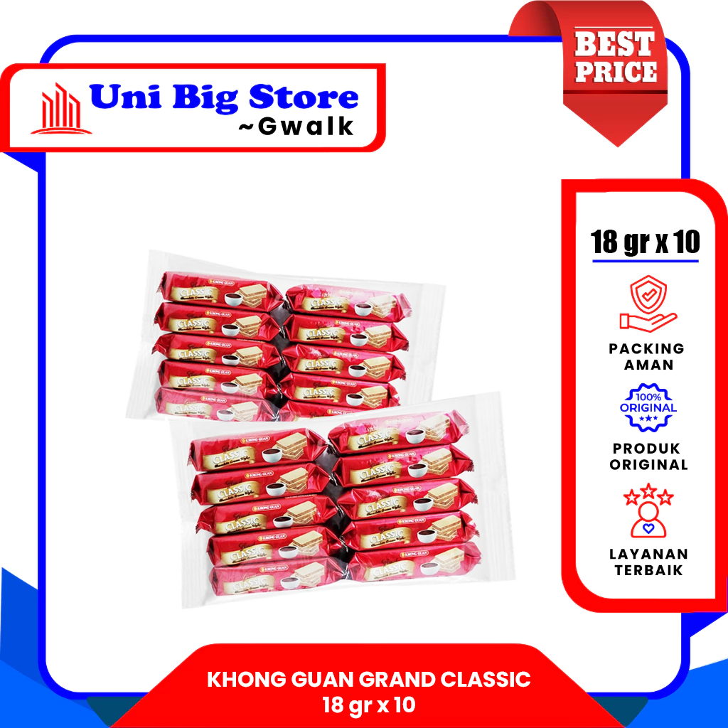 

KHONG GUAN GRAND CLASSIC CHOCOLATE WAFER PACK - (18 gr x 10 pcs)