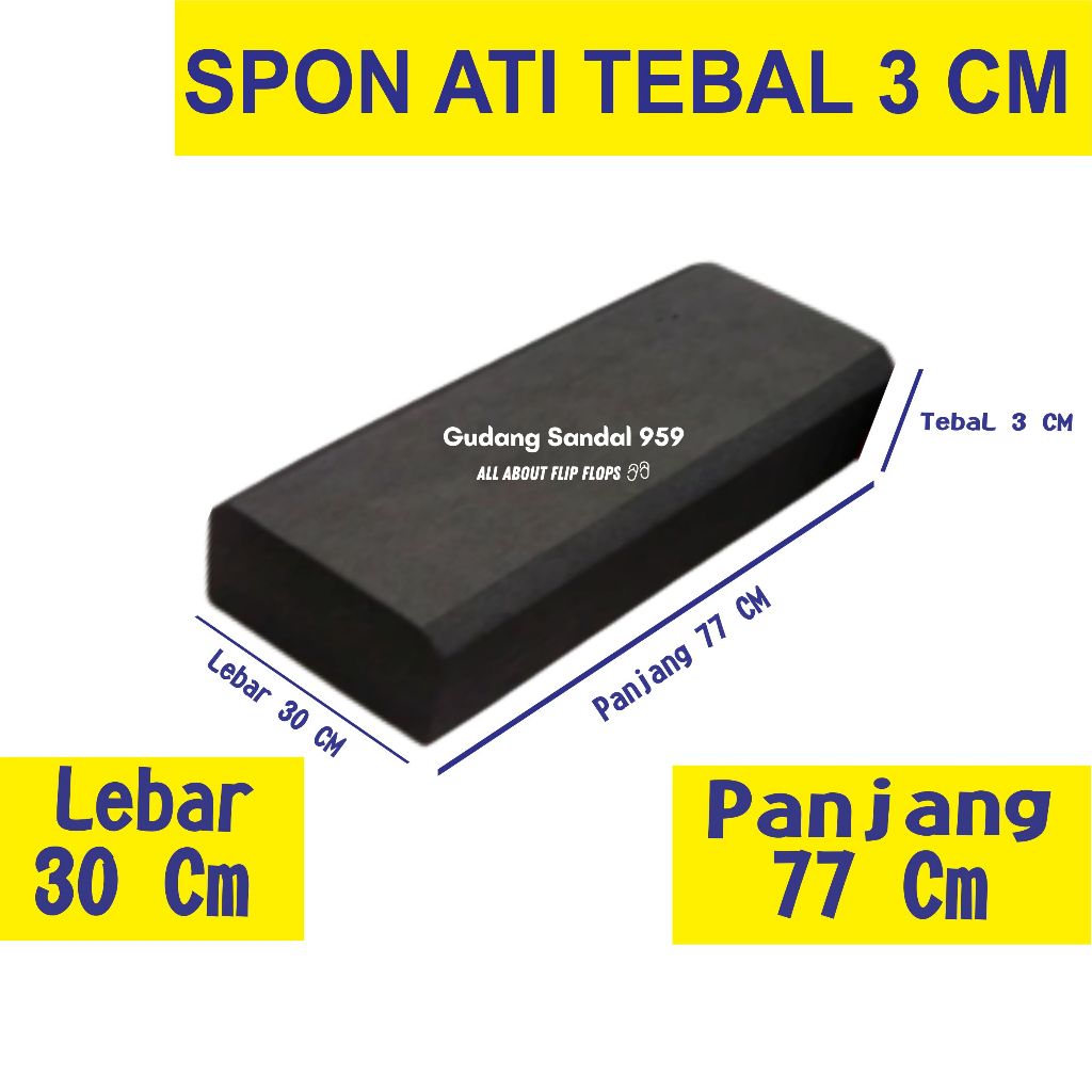SPON ATI / BUSA ATI / SPON EVA TEBAL 3 CM WARNA HITAM UKURAN 30 X 77 CM