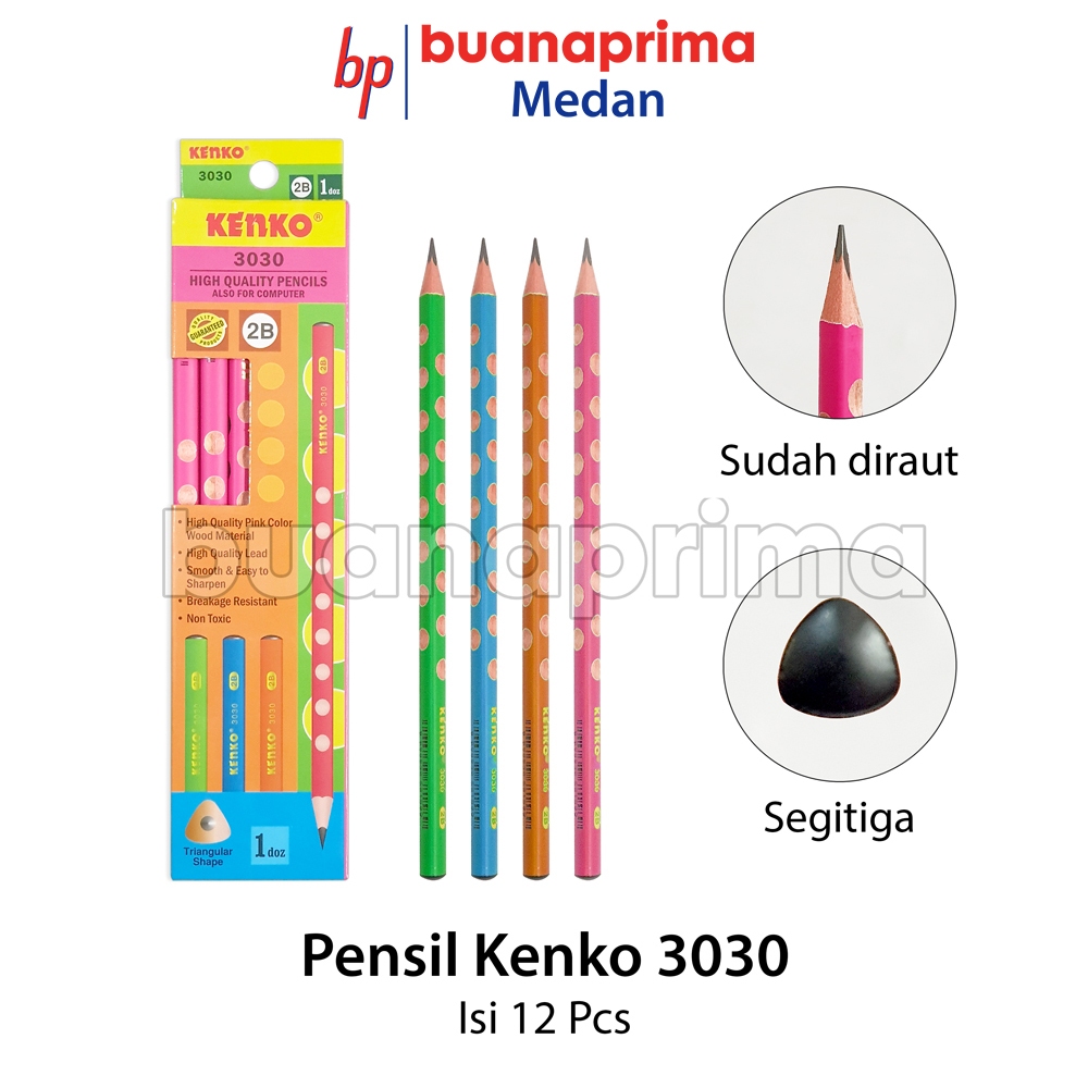 

Pensil KENKO SEGITIGA 2B 3030 isi 12 pcs Pensil Kayu Sudah Diraut