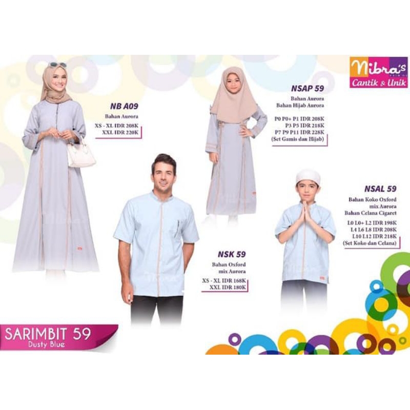 Gamis Anak NSA 059 Dusty Blue P0+ diskon up to 20%