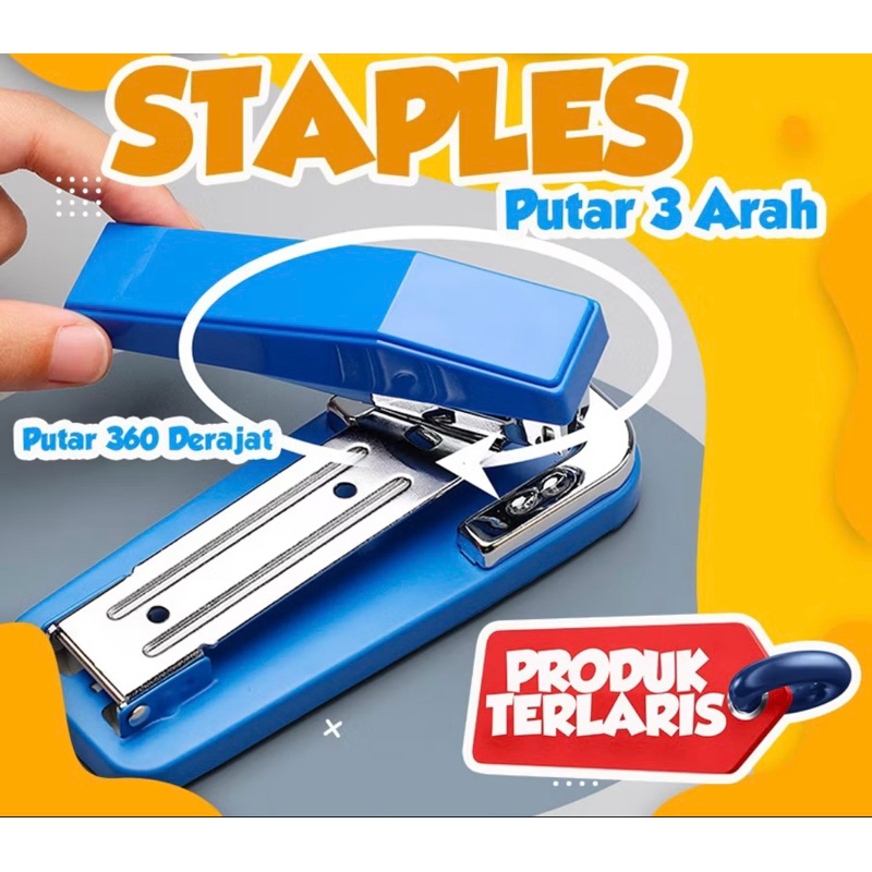 

282 Deli Triple Stapler stepler rotatable/stapler max Rotatable 360°/Dapat dijepit 25 Lembar