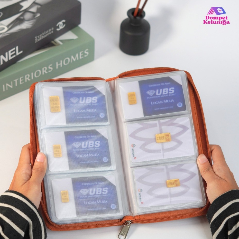 Dompet Keluarga - Dompet Kartu Untuk Antam Logam Batangan Tempat Penyimapanan Mas 60 Slot