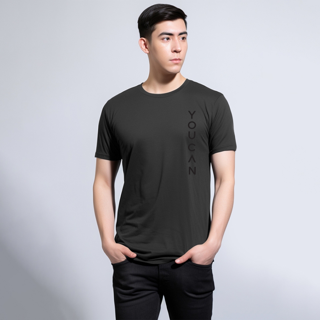 baju kaos lengan pendek pria instacool "youcan" hitam MTV36 Putih MTV37 Abu tua MTV38