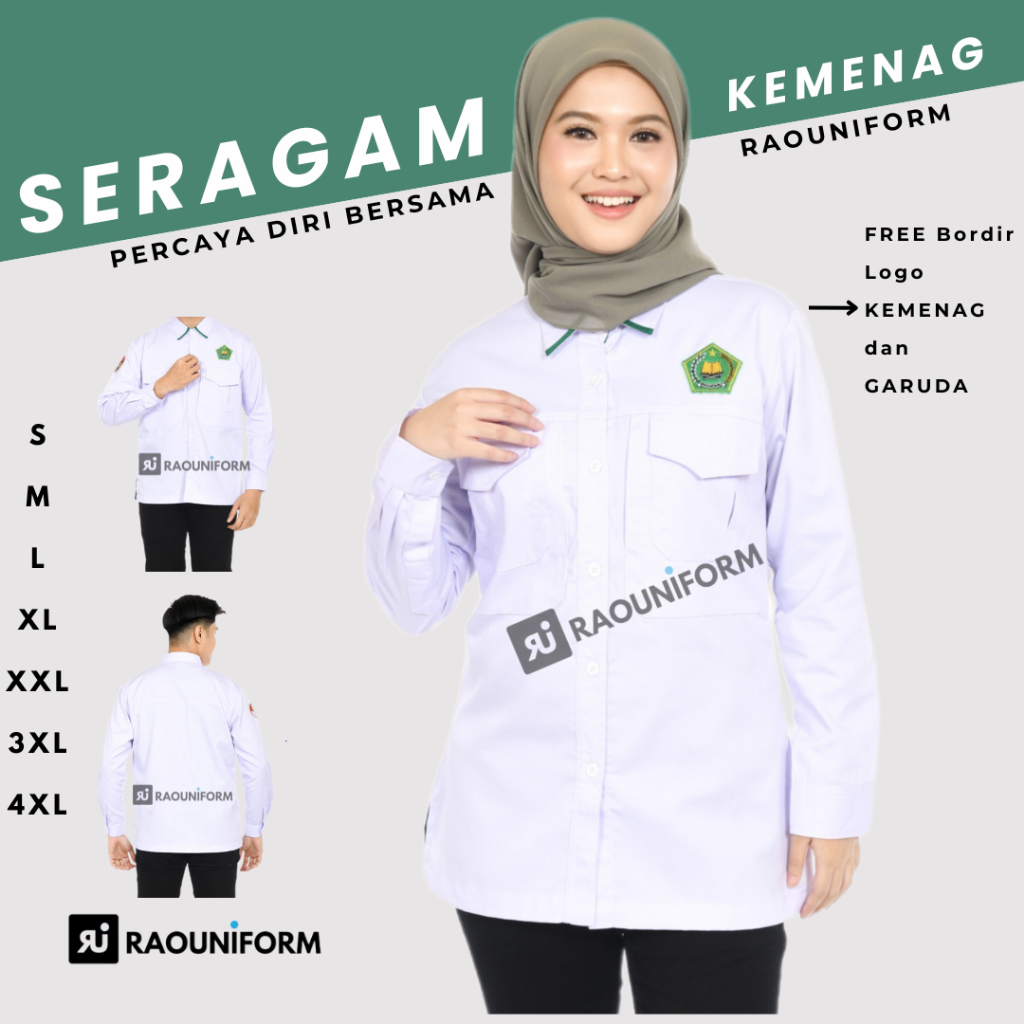 Pakaian Dinas Harian Kemenag/Seragam Kementerian Agama/PDH Kemenag Raouniform Premium/Baju PDH Pria