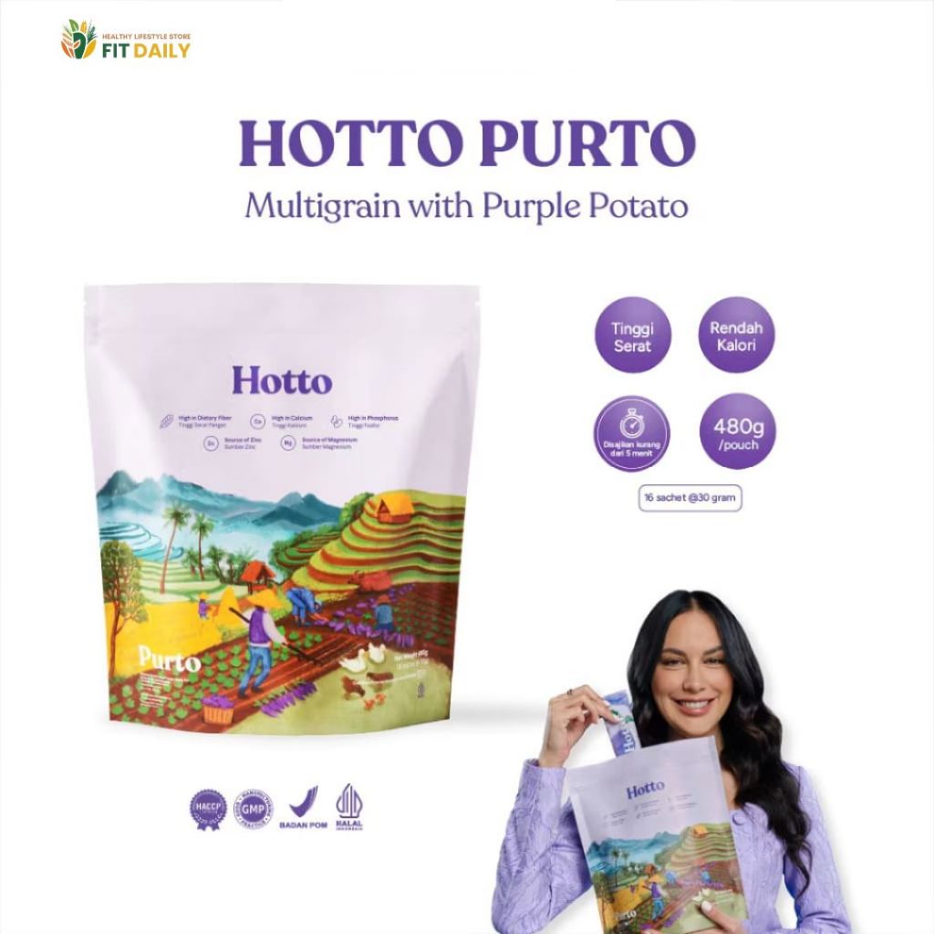 

[100% Asli - Expired 2026 - Clearance Sale] Hotto Purto - Multigrain dan Ubi Ungu - 1 Pouch