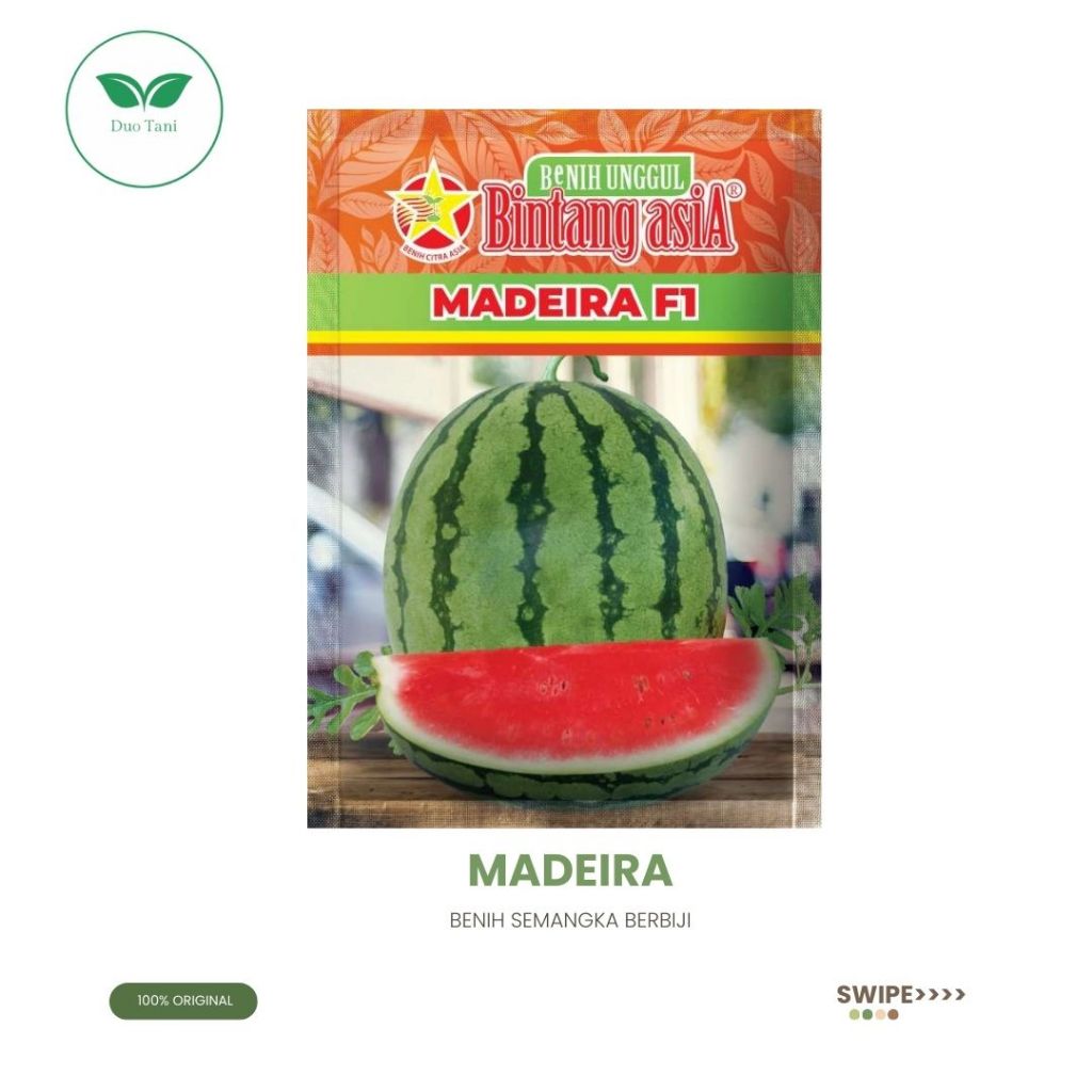Benih Semangka Madeira Merah Berbiji Cap Bintang Asia 20 Gr