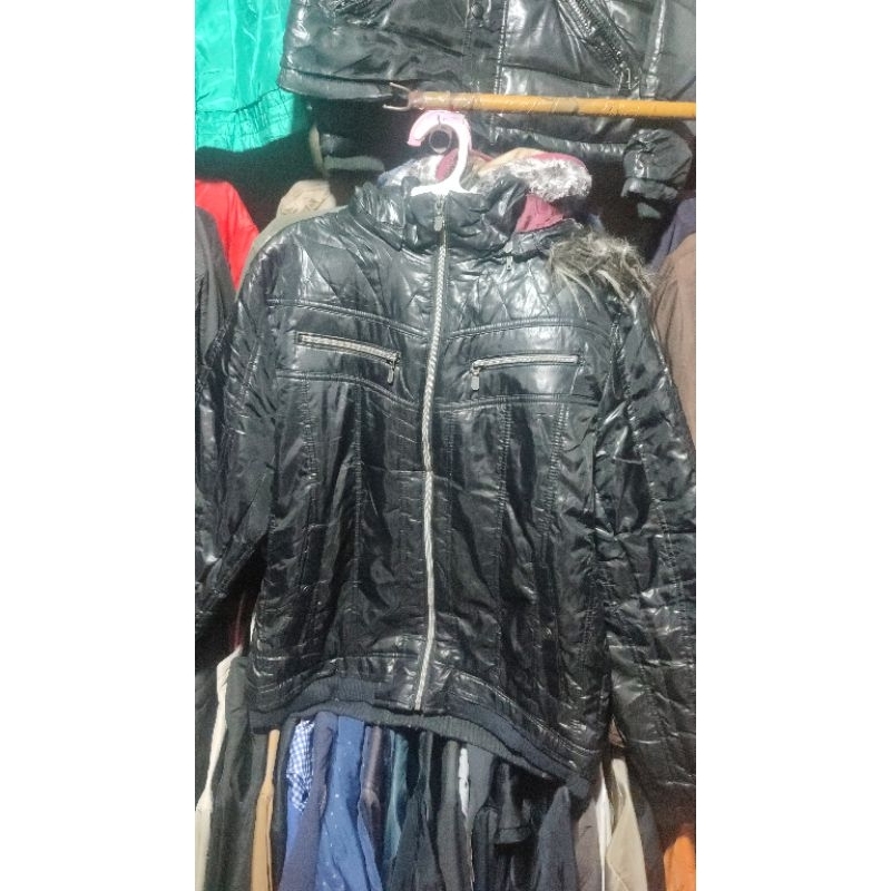 Spinach Puffer Fur Jacket