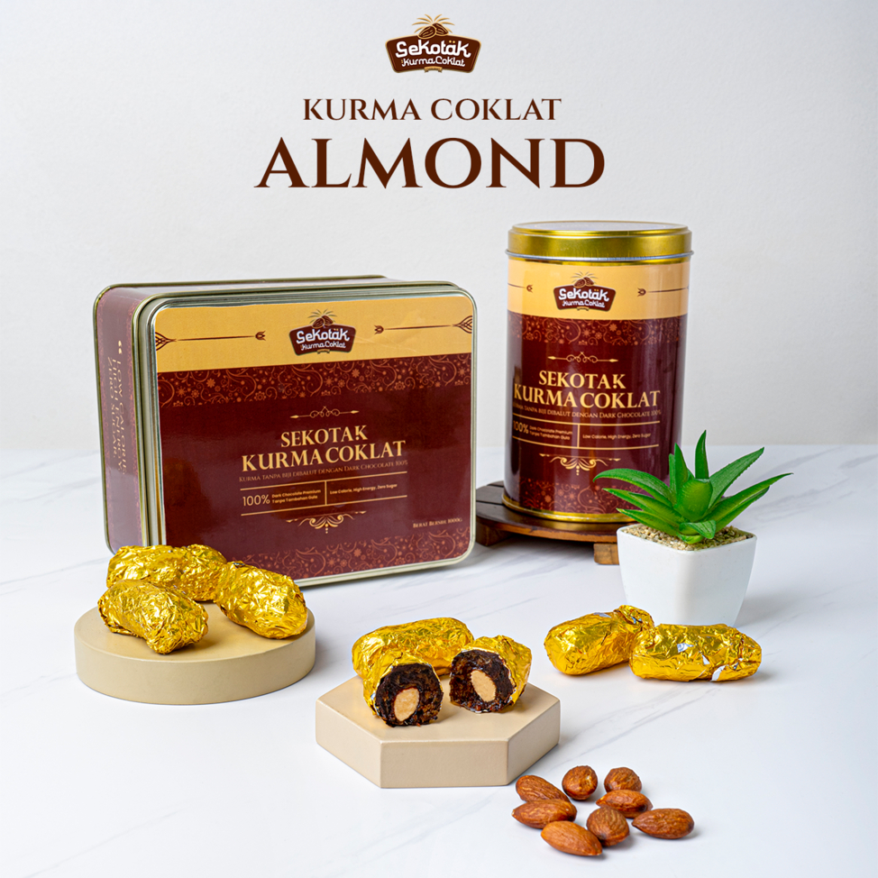 

Sekotak Kurma Coklat - Almond